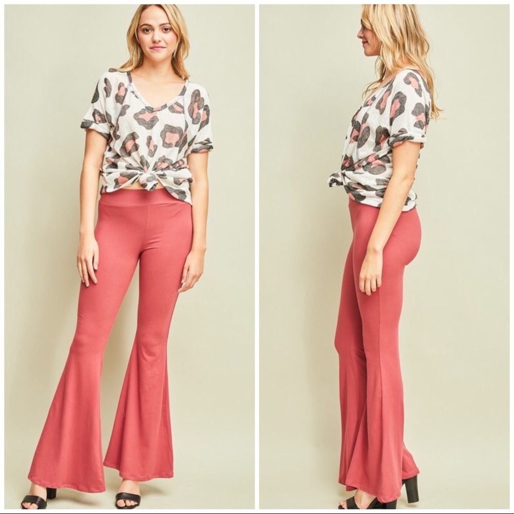 Marsala Pull On Flare Leggings